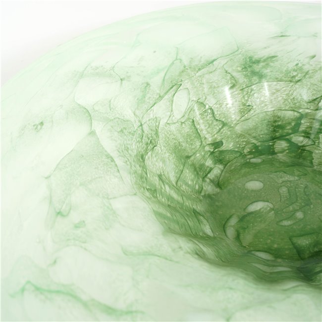 Deco dish Dalvik, green, glass, H8cm, D40cm