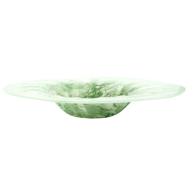 Deco dish Dalvik, green, glass, H8cm, D40cm