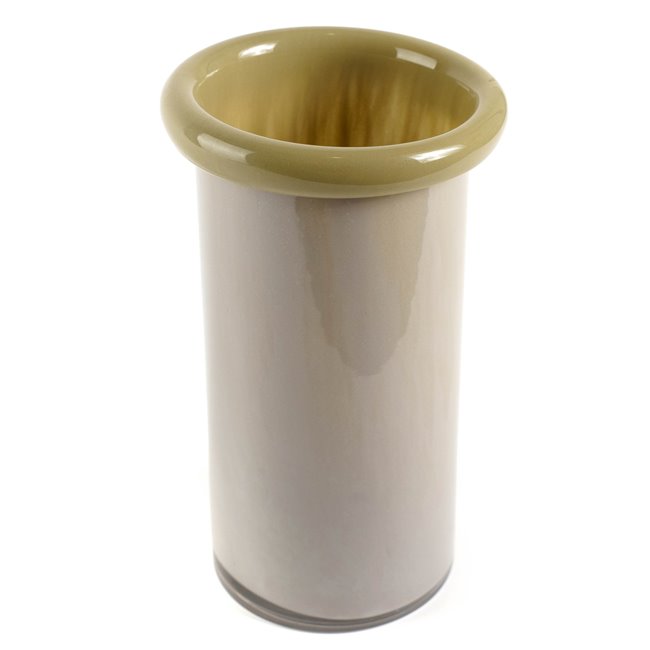 Vase Dalen S, olive green/sand color, glass, H25.5cm, D15cm