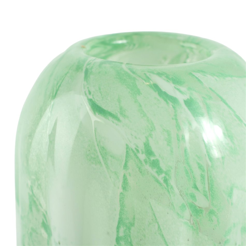 Vase Dalvik S, green, glass, H24cm, D14cm