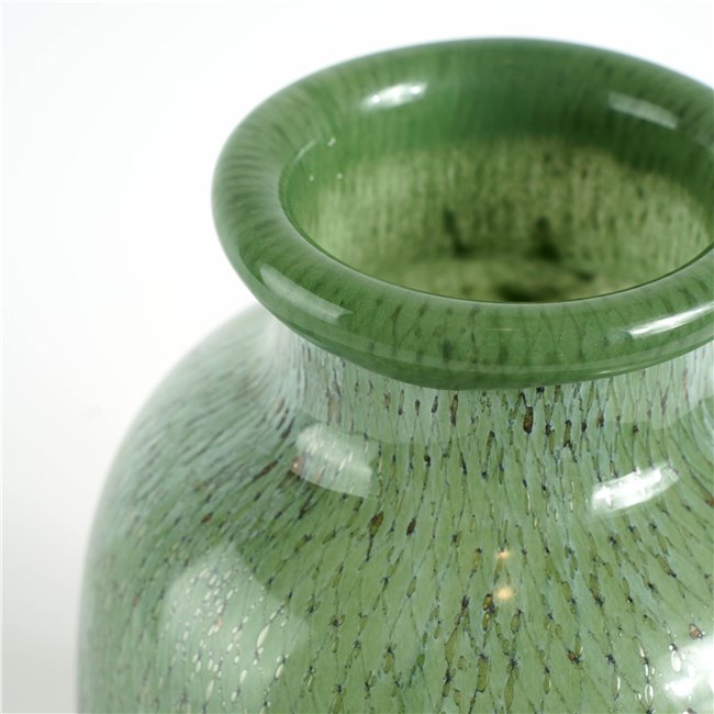 Vase Deskati slim, green, glass, H31cm, D21cm