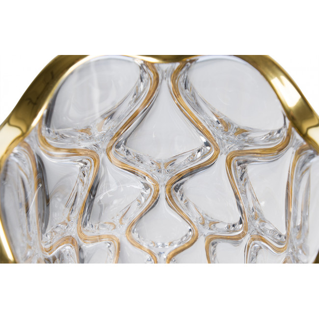 Crystal Vase Ocean with gold, H-30cm, Ø-16.5cm