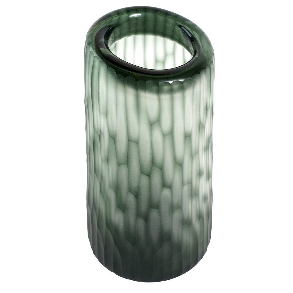Vase Dijon L, green, glass, H35cm, D17.5cm