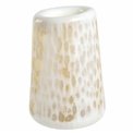Vase Dijon, white/beige, glass, H28cm, D19.5cm