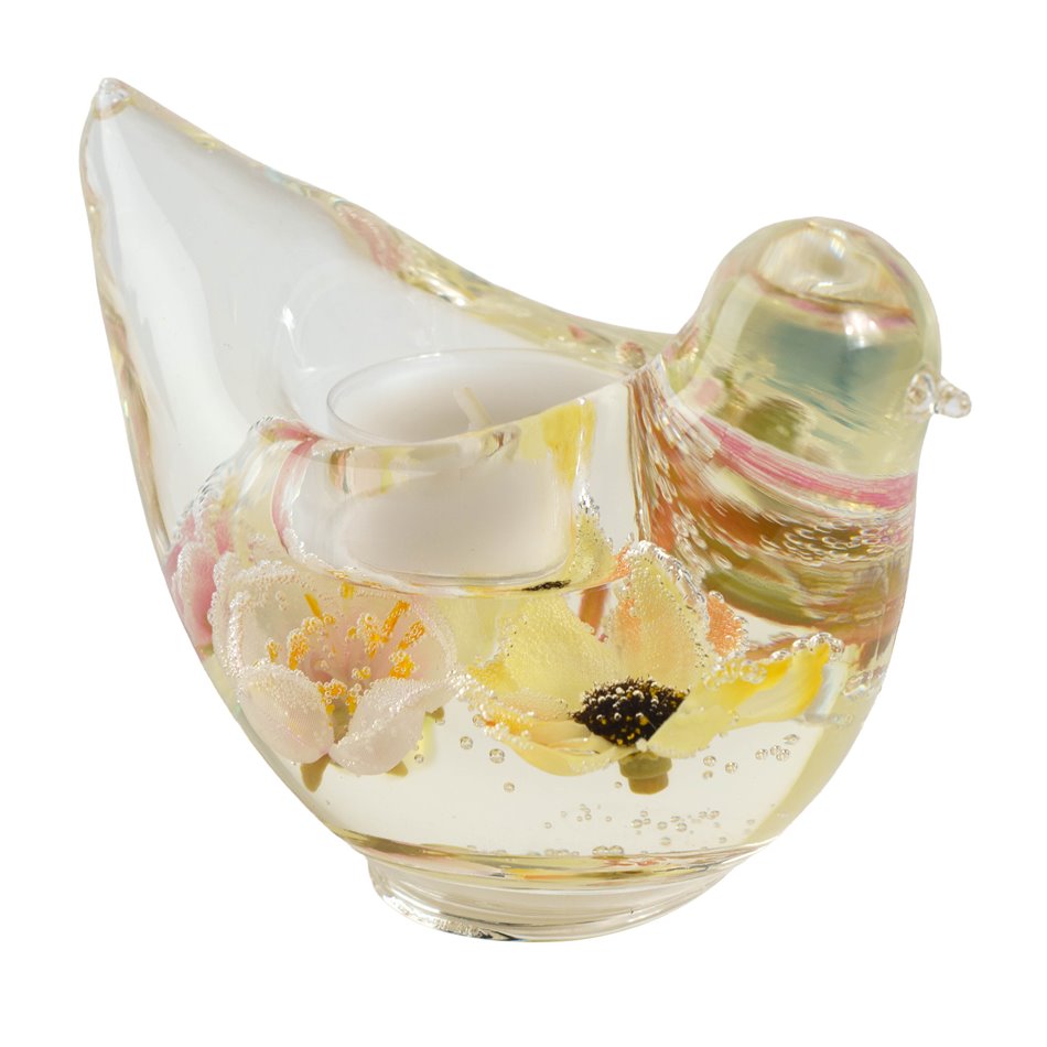 Tealight holder Bird Mathilda, glass, H7x6.5x13cm