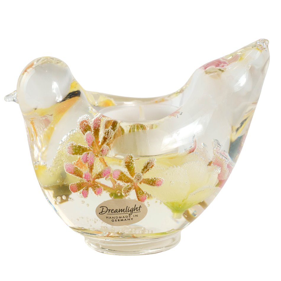 Tealight holder Bird Mathilda, glass, H7x6.5x13cm