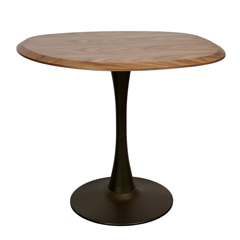 Dining table Tolly, walnut veneer/MDF/metal, 95x79cm H76cm