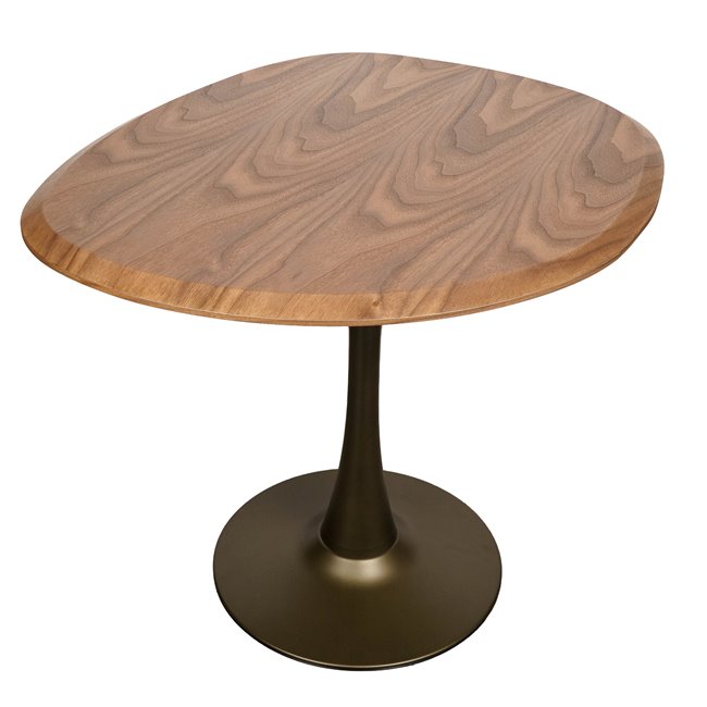 Dining table Tolly, walnut veneer/MDF/metal, 95x79cm H76cm