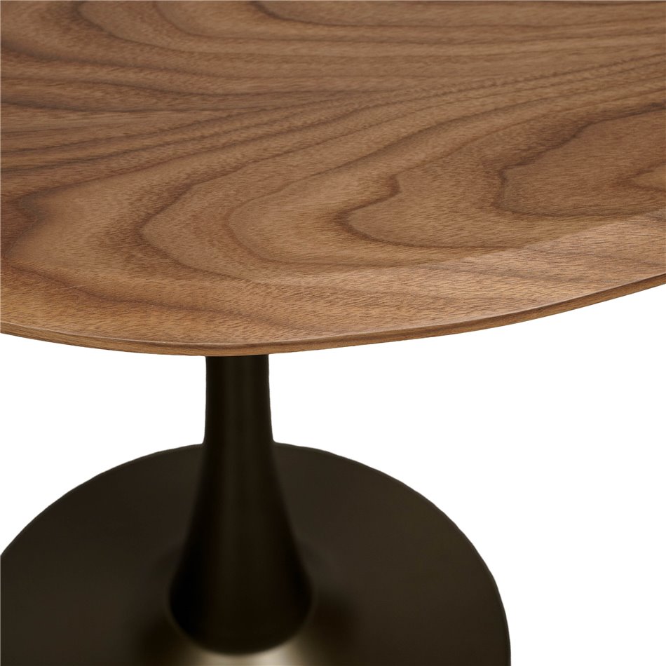 Dining table Tolly, walnut veneer/MDF/metal, 95x79cm H76cm