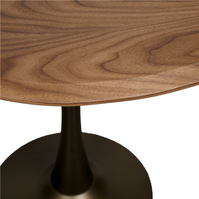 Dining table Tolly, walnut veneer/MDF/metal, 95x79cm H76cm