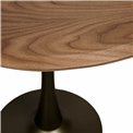 Dining table Tolly, walnut veneer/MDF/metal, 95x79cm H76cm