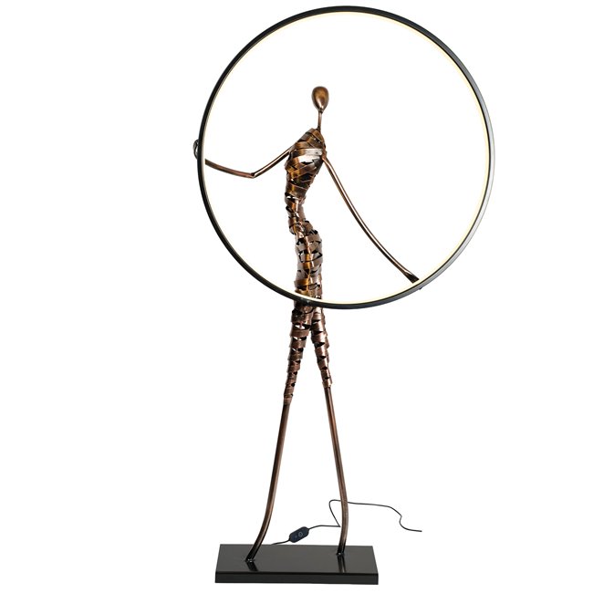 Table lamp Woman Essence LED, bronze color, H102x13x54cm
