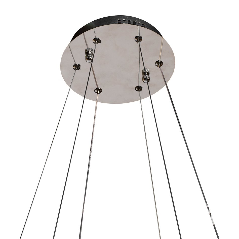 Pendant lamp Ignace LED, transparent/chrome, H200cm, D60cm, LED 43W, 3000K, 4300lm