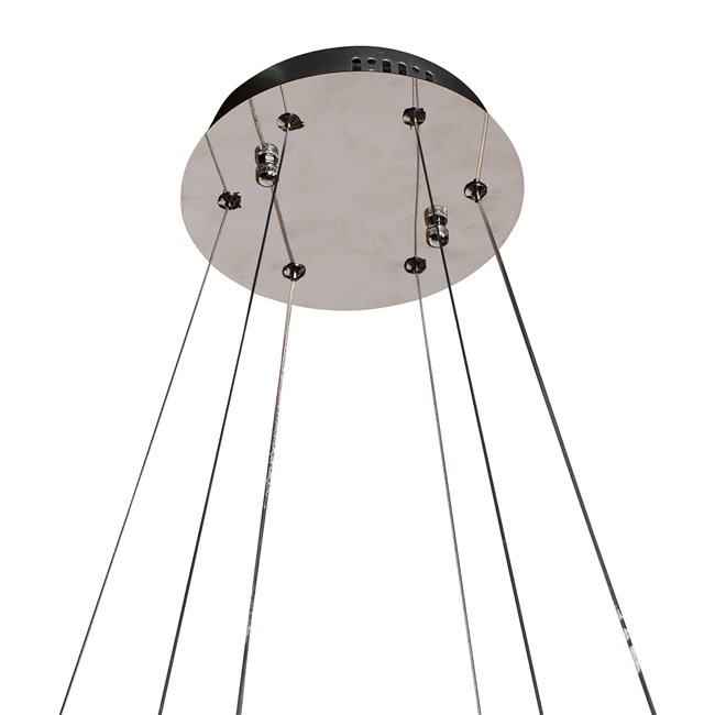 Pendant lamp Ignace LED, transparent/chrome, H200cm, D60cm, LED 43W, 3000K, 4300lm