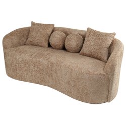 Sofa Duleek, with 4 pillows, brown, H68x179x82cm