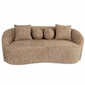 Sofa Duleek, with 4 pillows, brown, H68x179x82cm