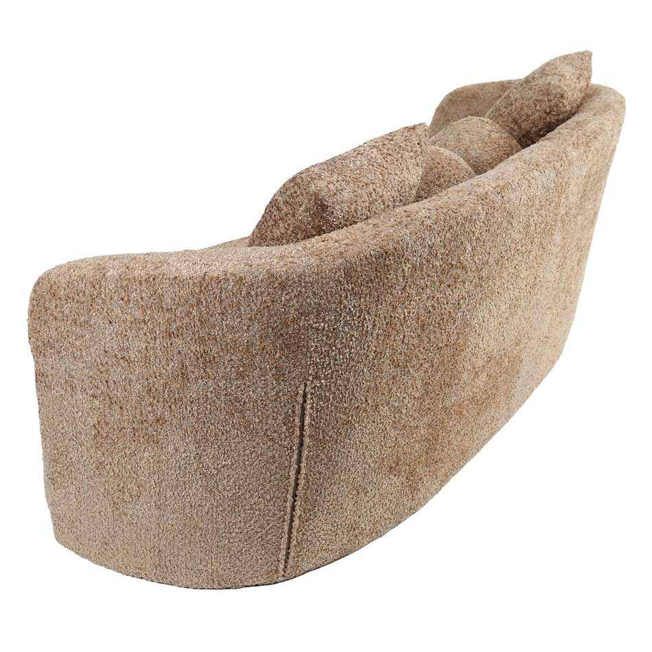 Sofa Duleek, with 4 pillows, brown, H68x179x82cm