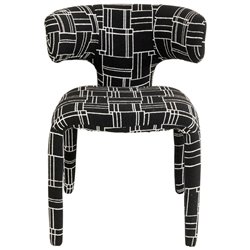 Dining chair Tobi Trio, white/black, H77x58x57cm, seat height 47cm