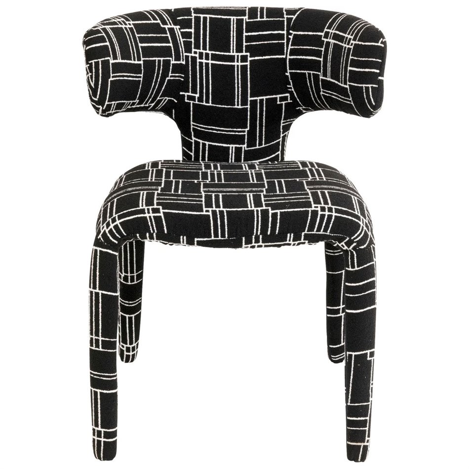 Dining chair Tobi Trio, white/black, H77x58x57cm, seat height 47cm