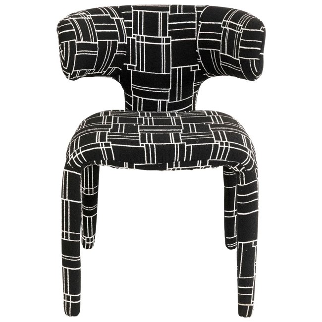 Dining chair Tobi Trio, white/black, H77x58x57cm, seat height 47cm