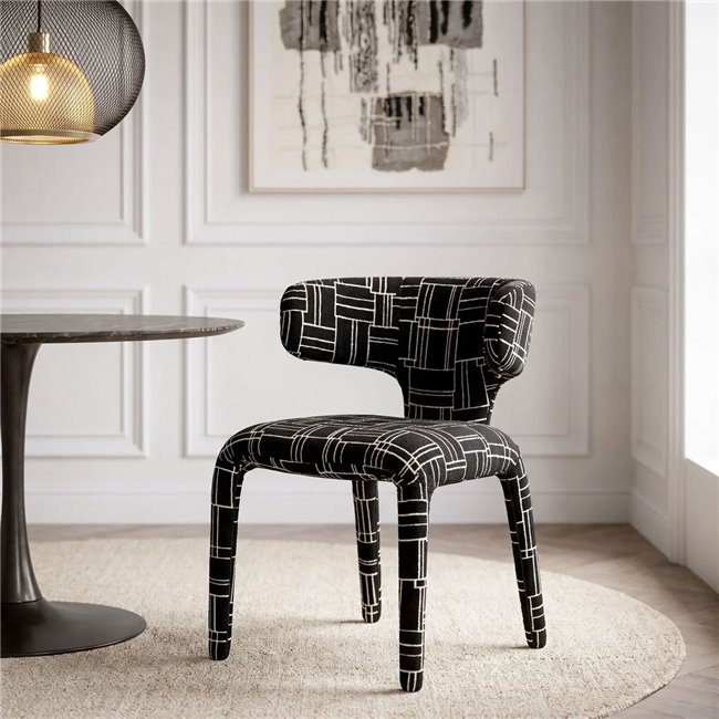 Dining chair Tobi Trio, white/black, H77x58x57cm, seat height 47cm