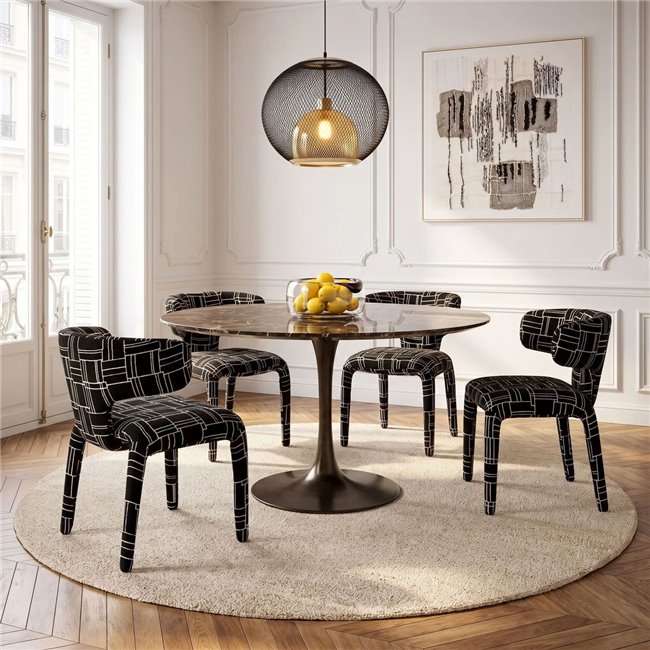 Dining chair Tobi Trio, white/black, H77x58x57cm, seat height 47cm