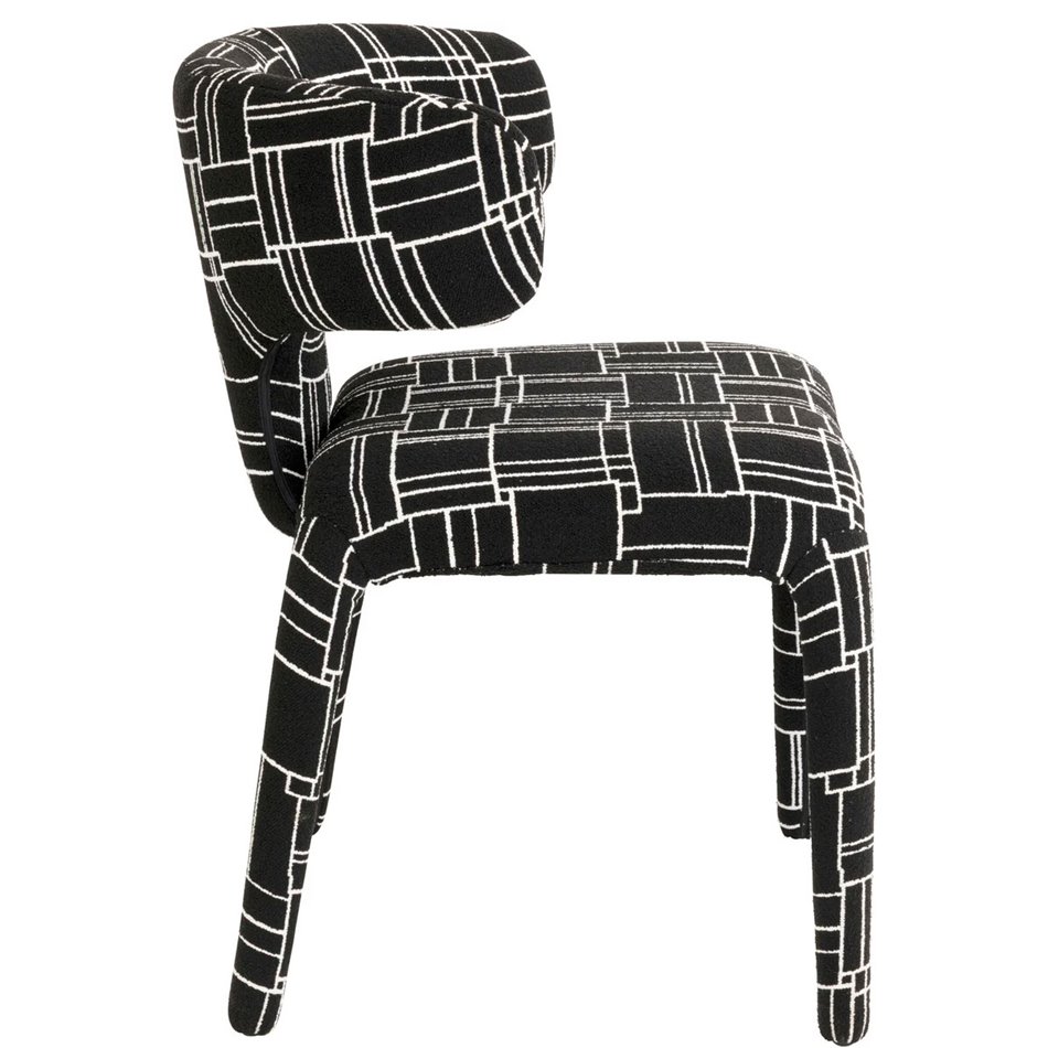 Dining chair Tobi Trio, white/black, H77x58x57cm, seat height 47cm