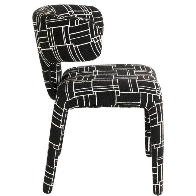 Dining chair Tobi Trio, white/black, H77x58x57cm, seat height 47cm