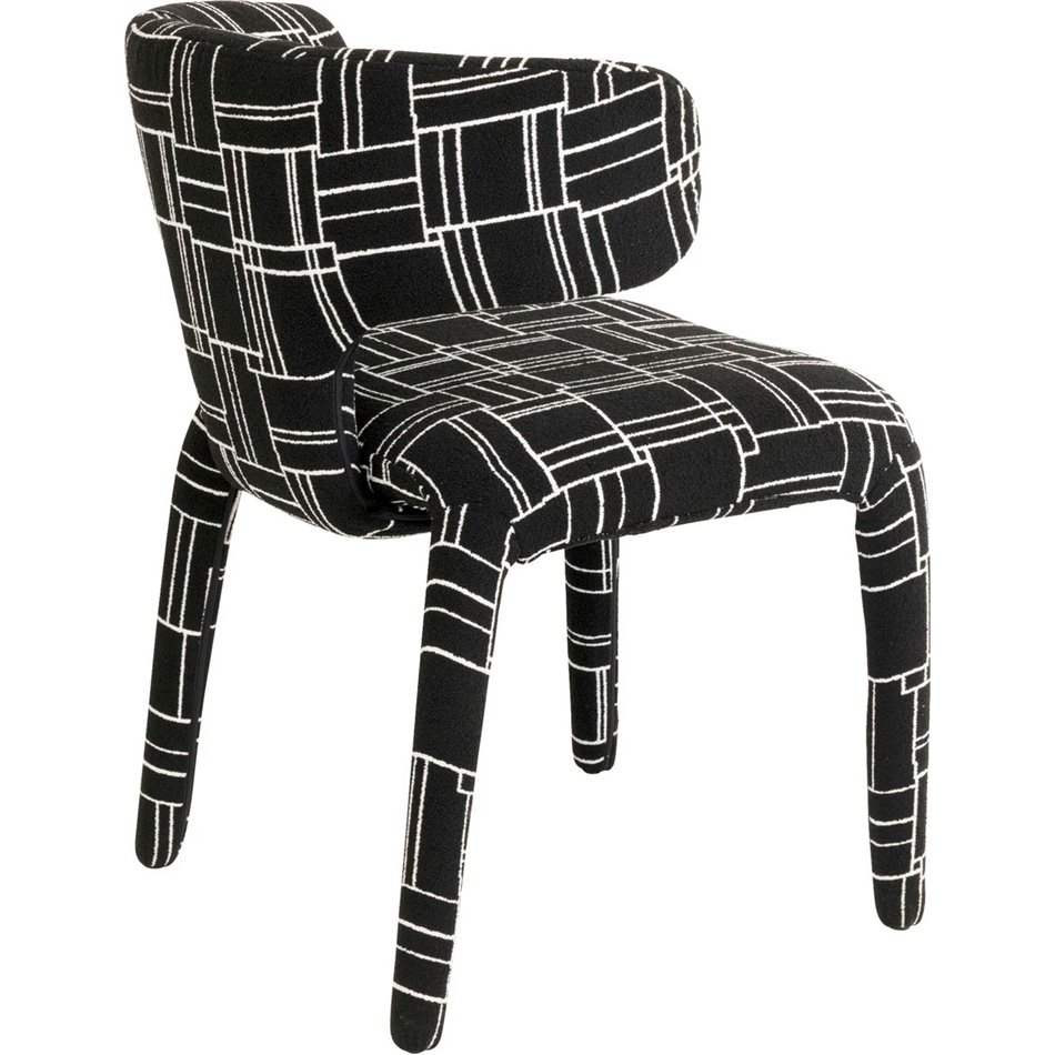 Dining chair Tobi Trio, white/black, H77x58x57cm, seat height 47cm