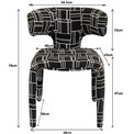 Dining chair Tobi Trio, white/black, H77x58x57cm, seat height 47cm