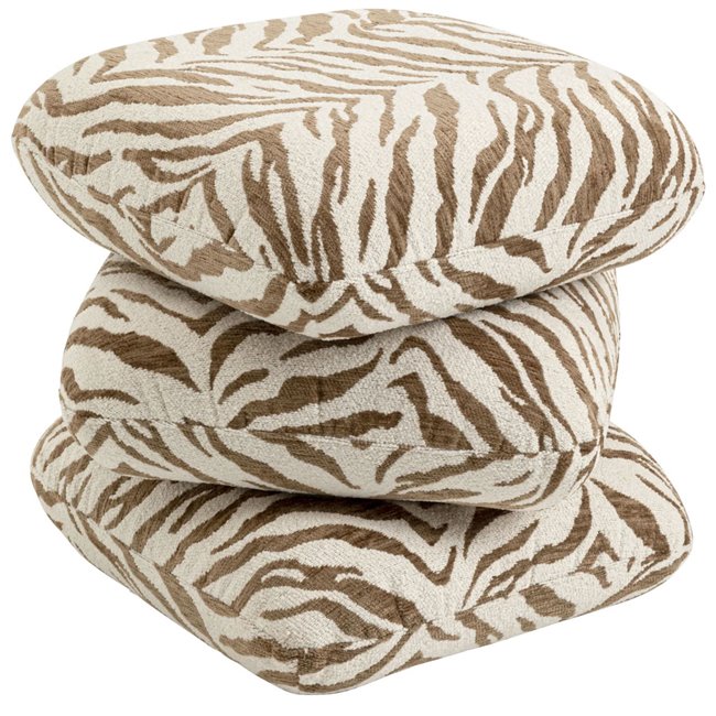 Stool Pepino Tiger, beige/brown, H43x45x45cm