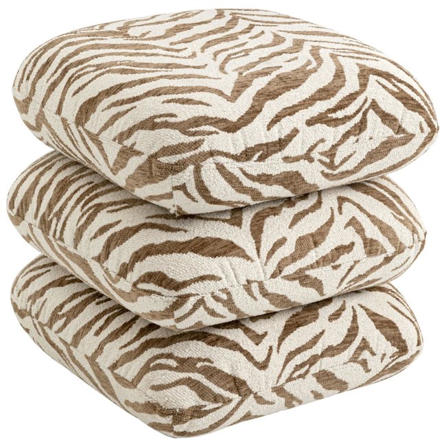 Stool Pepino Tiger, beige/brown, H43x45x45cm