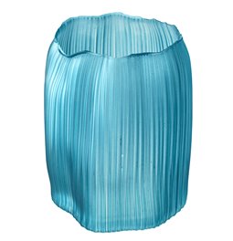 Hurricane/vase AMBER EDGE, petrol color, glass, H22cm, D17cm