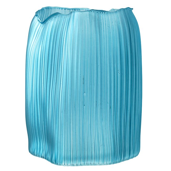 Hurricane/vase AMBER EDGE, petrol color, glass, H22cm, D17cm