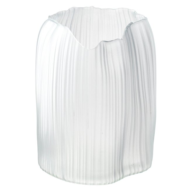 Hurricane/vase AMBER EDGE, light grey, glass, H22cm, D17cm