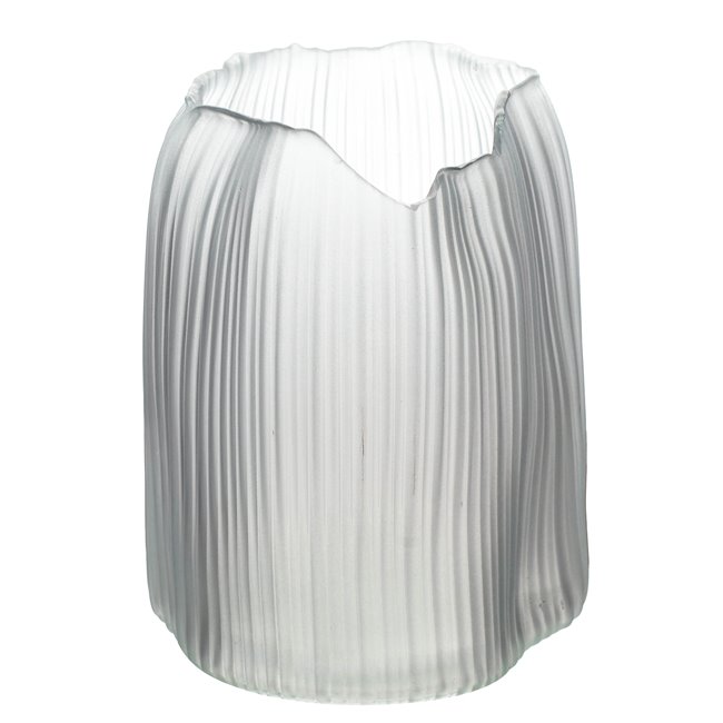 Hurricane/vase AMBER EDGE, light grey, glass, H22cm, D17cm