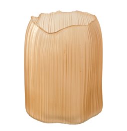 Hurricane/vase AMBER EDGE, caramel color, glass, H22cm, D17cm