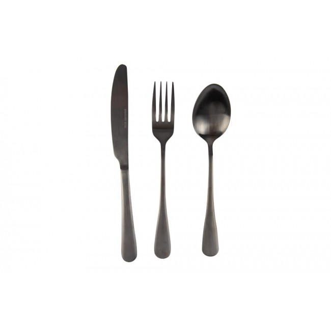 Matt black Cutlery set, 3 pieces