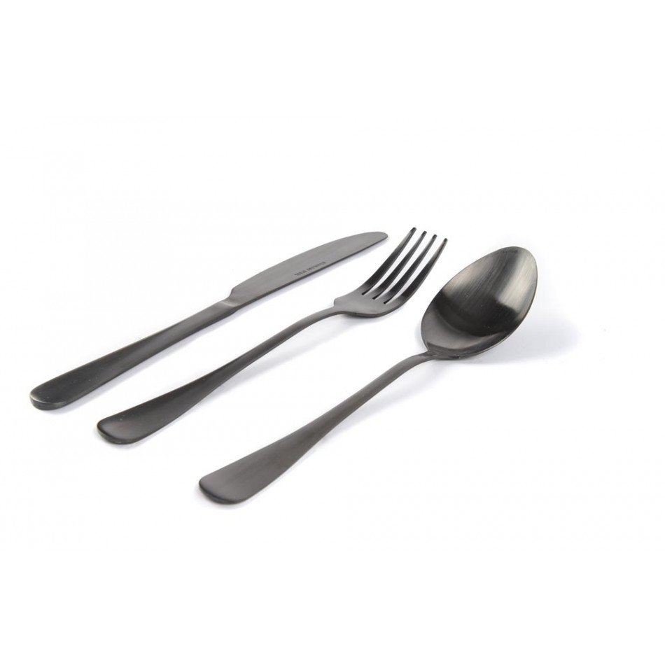 Matt black Cutlery set, 3 pieces