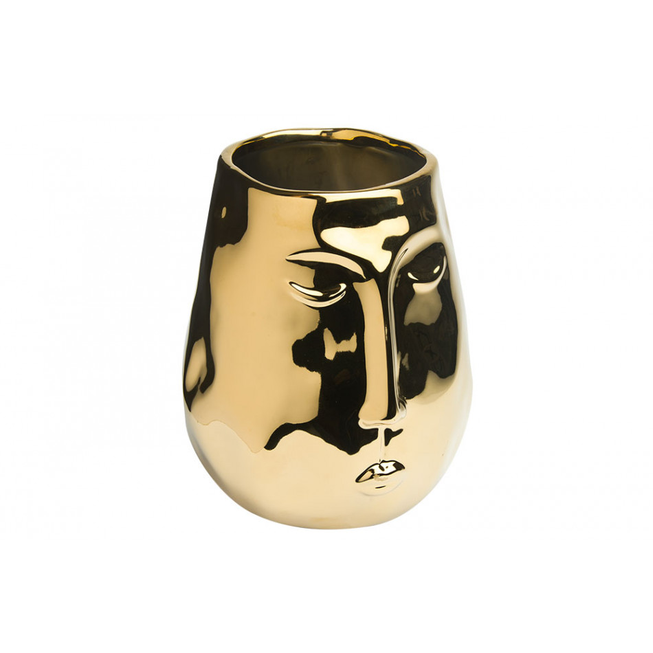 Vase Face, gold colour, H19.5cm, D10.5cm