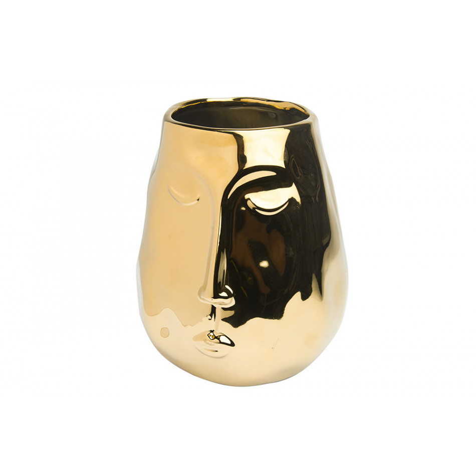 Vase Face, gold colour, H19.5cm, D10.5cm