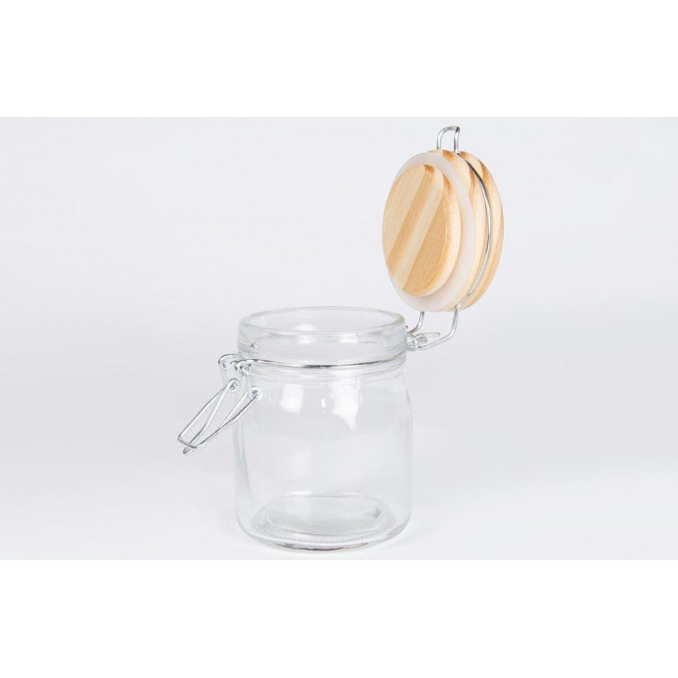 Glass jar with lid, pine, 6.7x9.2cm