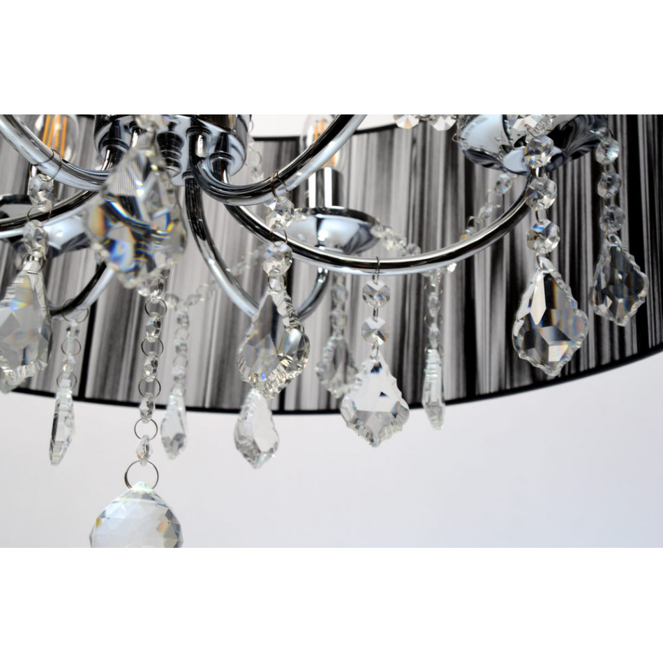 Pendant lamp MARI black, H58-130cm, Ø-60cm E14 6x40W