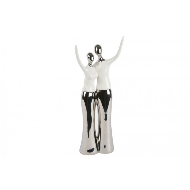 Decor Couple, white/silver, H34x14x6.5cm