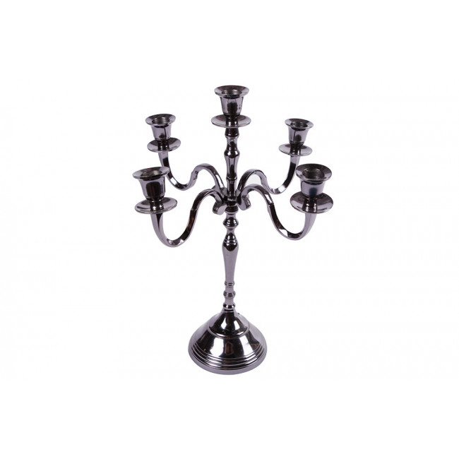 Candle holder Viola for 5 candles, black-nickel plated, 40cm