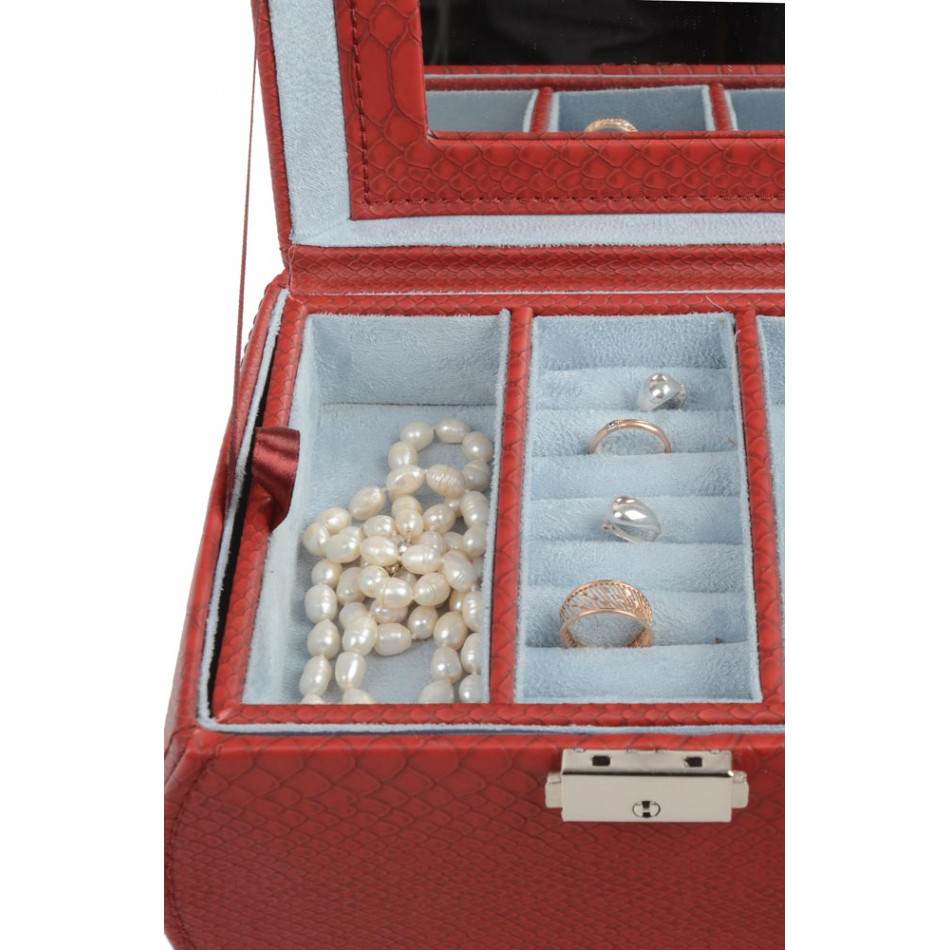 Jewellery box Zigma, red, 20.5x15.5x16.5cm