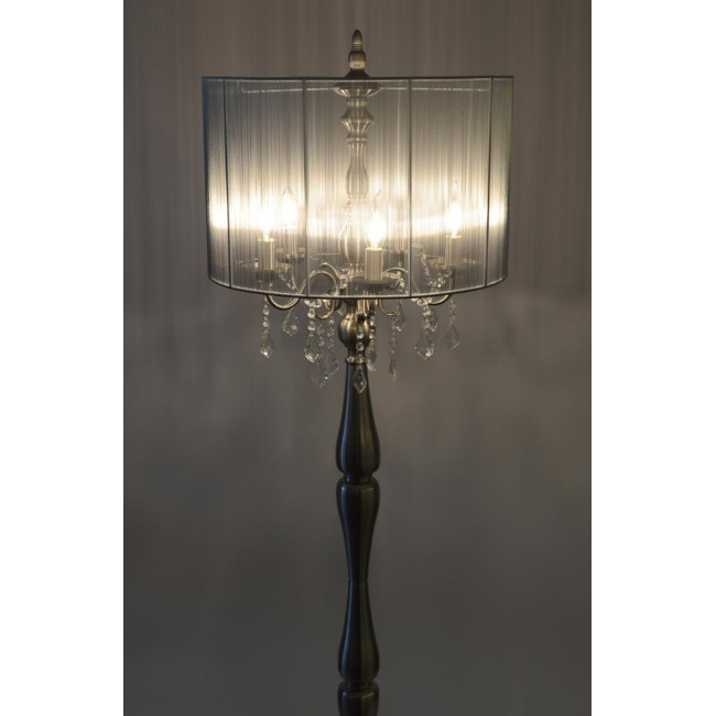 Floor lamp MARI silver, E14 5x40W,  H-165cm, Ø-50cm, satin nickel