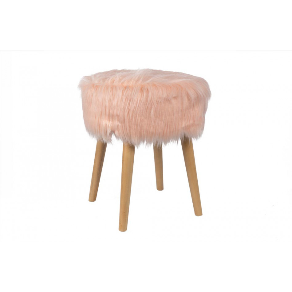 Stool Fluffy, pink, 37x37x45cm