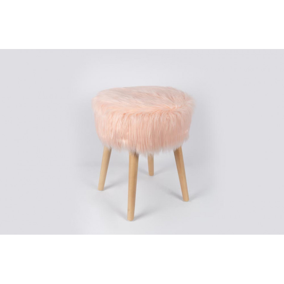 Stool Fluffy, pink, 37x37x45cm