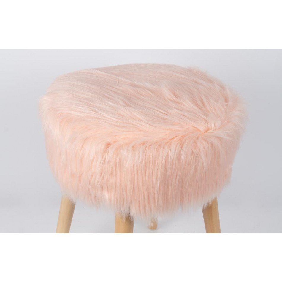 Stool Fluffy, pink, 37x37x45cm